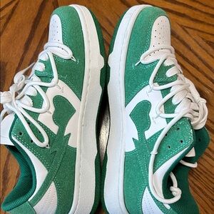 Kids Green and White Sneakers